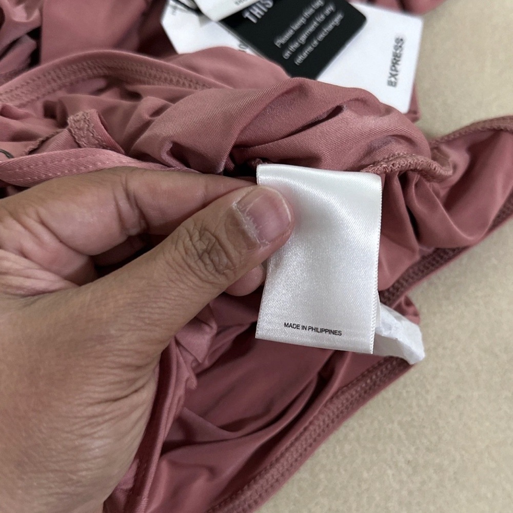 Express Ruched Satin Bodysuit - Picture 8 of 8